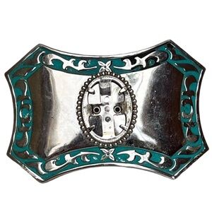 Vintage | Accessories | 9s Jeweled Green Tone Buckle And  display picture 3